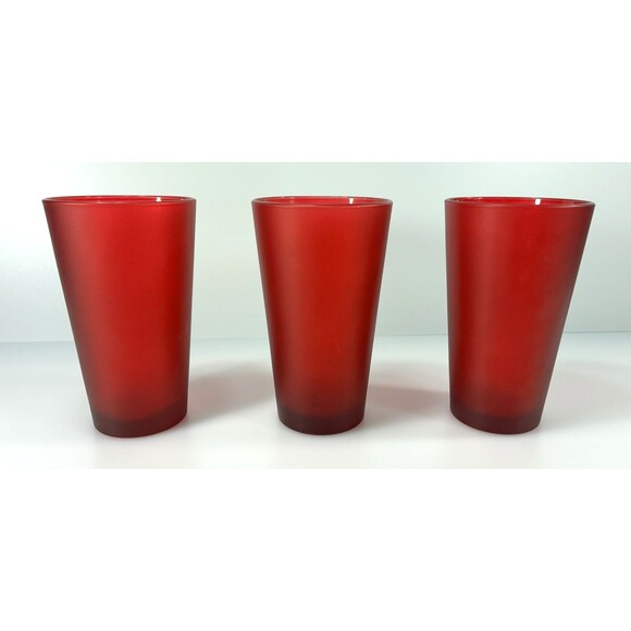 Boelter Boston Red Sox Frosted Red Glass 16oz Pint Glass MLBP 2010 Set of 3 - Picture 5 of 10